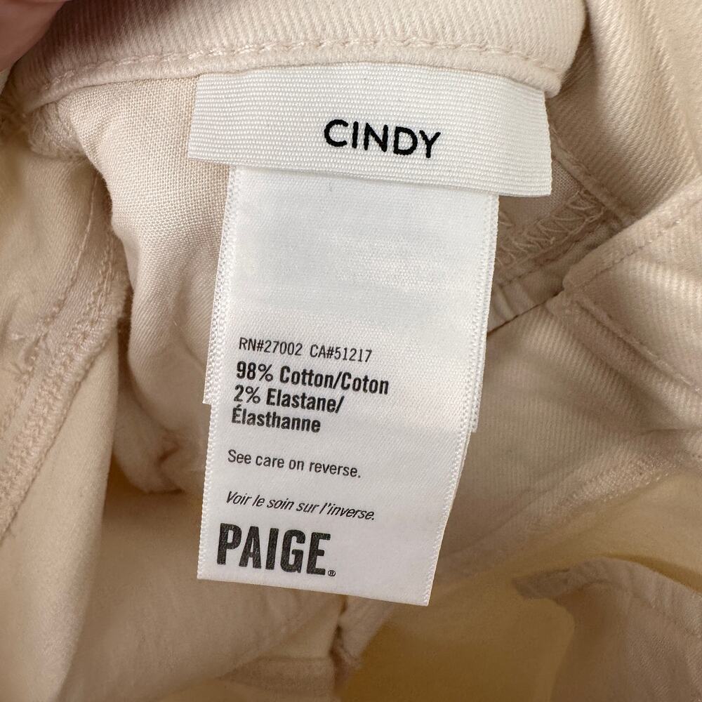 PAIGE NWT Cindy Mid Rise Slim Fit Jean in Ivory Sandy Ecru  // 00 - Picture 10 of 12